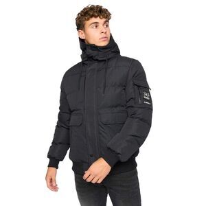 Crosshatch Mens Milwaka Faux Fur Lined Jacket / Black